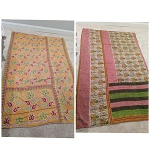 Kantha quilted blanket/coverlet/throw